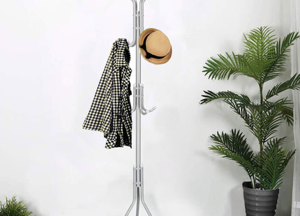 Staande Kapstok | Metaal | 12 Haken | Zilveren | 173 cm