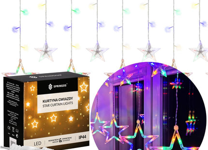IJspegel Verlichting Buiten | Lichtgordijn | Sterren | Kerstverlichting Buiten | 2 m | 92 LED | Multicolor