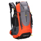 Backpack - Rugzak - Multifunctioneel - Kamperen - Reizen - Regenhoes - Fluitje - 70 Liter - Grijs/Oranje
