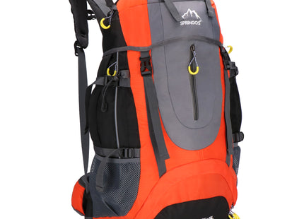 Backpack - Rugzak - Multifunctioneel - Kamperen - Reizen - Regenhoes - Fluitje - 70 Liter - Grijs/Oranje