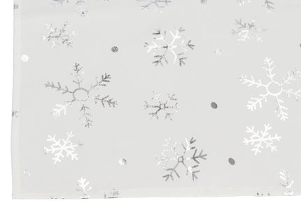 Tafelkleed -Kerst - Sneeuwvlokken- Wit - Polyester - 185 x35 CM
