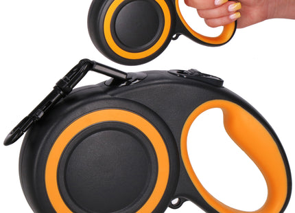 Hondenriem - Hondenlijn - Looplijn - Automatisch - Zwart/Oranje - 50 M - Tot 50 Kg