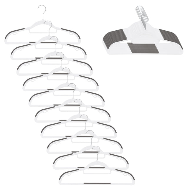Kledinghangers | Kledinghanger | 20 Stuks | Anti-slip | Grijs/Wit