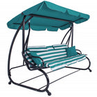 Schommelbank | Luna-Schommel | 4-zits | Waterafstotend | Inclusief 2 Kussens | Verstelbare Luifel | 230 x 130 x 162 cm | Turquoise/Wit/Grijs
