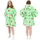 Hoodie Deken | Badjas | Deken Met Mouwen | One Size | Advocado | Polyster | Groen | Bruin