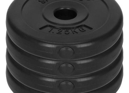 Halterschijven | 4 x 1.25 kg | Kunststof | Zwart