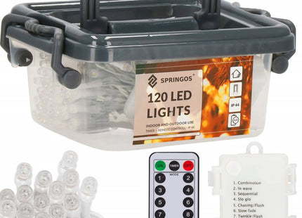 Kerstverlichting | 9 m | Batterij | 120 LED | Koel Wit