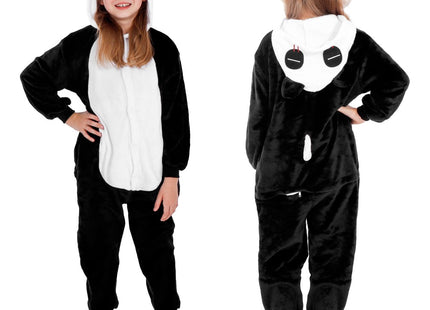 Onesie Kinderen | Panda | Maat 120/130 | Zwart/Wit