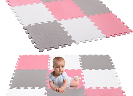 Speelmat | Speelmat Foam | Puzzelmat | Figuren | 9 Puzzelstukken | Roze | 95.5 x 95.5 cm
