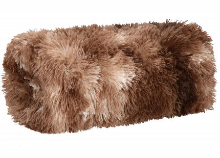 Plaid | Sprei | Deken | 200 x 220 cm | Pluche | Bruin/Wit Tinten