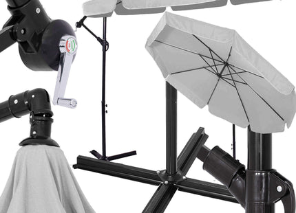 Parasol | Parasols | Kantelbaar | Met Ventilatie | Lichtgrijs | 290 cm