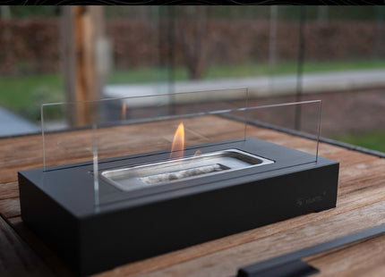Bio Ethanol Sfeerhaard | Tafelhaard | Binnen & Buiten | Zwart | 35 x 18 x 20 CM