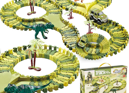 Dino Racebaan | Inclusief Jeep | 120 Delen | Groen
