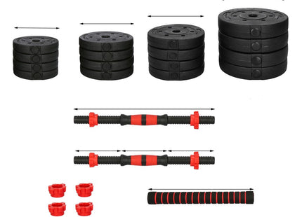 Dumbbell Set | 40 kg | Zwart/Rood