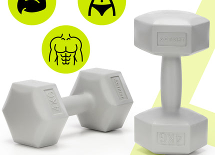Dumbbell Set - 4 KG - Lichtgrijs - Oefengewichten