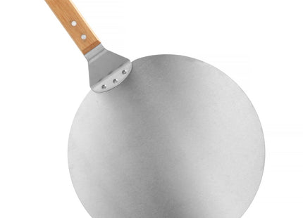 Pizzaschep | Houten handvat | 30 cm | Naturel/Zilver