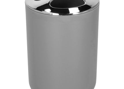 Badkameraccessoiresset - Prullenbak - Toiletborstel - Zeepdispencer - Tandenborstelbeker - Zeepbak - Mok - Grijs