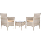 Tuinset - 2 Delig - Stoelen - Tafel - Rotan - Beige
