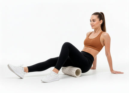 Actiget® Foam roller - Triggerpoint massage - Massage roller - 33 CM - Medium Hard - Lichtbeige