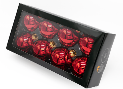 Kerstballen Glas | 8 Stuks | Glas | Glans | Rood