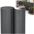 Balkonscherm - Privacyscherm - Hoge Kwaliteit - Waterbestendig - UV-bescherming - 1.6x5 m - Donkergrijs  - PVC