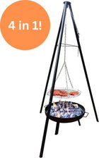 Muntel® BBQ Tripod - Driepoot -Inclusief Pot - Inclusief Rooster - Inclusief Vis Rookplankjes - Inclusief Vuurschaal - 65 x 180 cm
