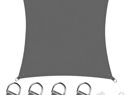 Schaduwdoek | Zonnezeil | Vierkant | 5 x 5 m | 90% Schaduw | Grafiet | 160 g/m²