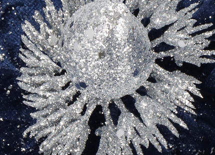 Kunstbloem | Kerst |Ster van Bethlehem | Clip | Marineblauw | Glitters