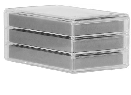 Sieradendoos | Juwelendoos | 3 Lades | 23 x 14 x 11 cm | Tinten grijs