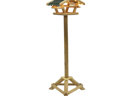 Vogelvoederhuis - Vogelvoederplek - Verlichting - Led - Vogelvoeding - Staand - Bruin - 28 x 37 x 120 cm