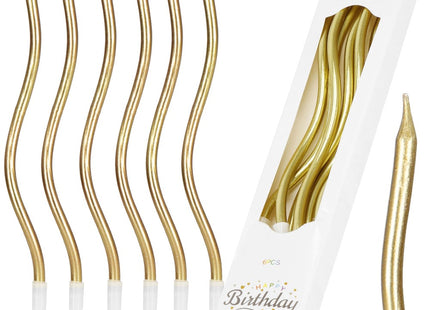 Taartkaarsjes | Verjaardagskaarsjes | 6 Stuks | 11.5 cm | Goud