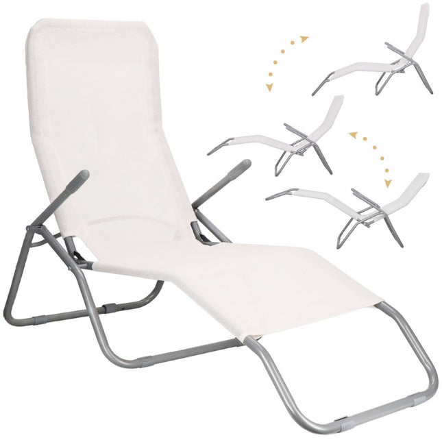 Ligstoel | Ligbed | Verstelbaar | Ergonomische Vorm | Wit