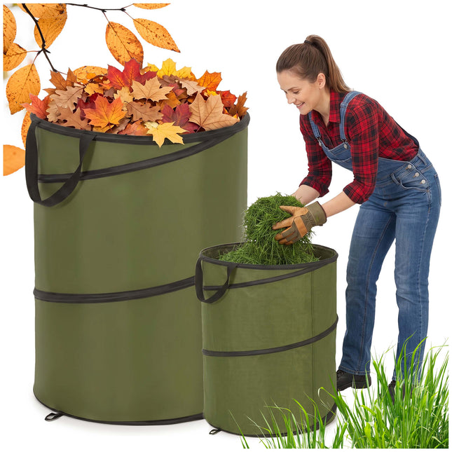Tuinafvalzak - 120 liter - Duurzaam - Herbruikbaar - Scheurvast - Kunststof -  70 x 47Ø Cm - Groen