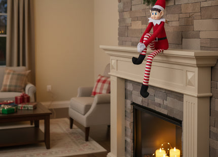 Kerstelf - Kerstdecoratie - Zittend  - 40 cm - 1 Stuk