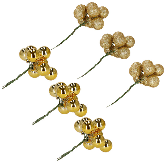 Kerstballen Set | 6 Stuks | Kralen | Goud