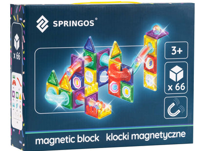 Springos® Magnetisch speelgoed - Knikkerbaan - 66 Stuks - Montessori speelgoed - Speelgoed kinderen