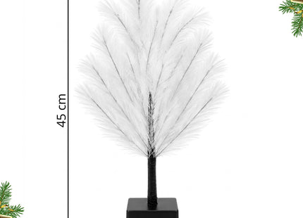 LED Kerstboom 45 cm – Wit – 20 Warm Witte LED Lampjes – USB en Batterijvoeding – Verlichte Decoratieboom met Flexibele Takken