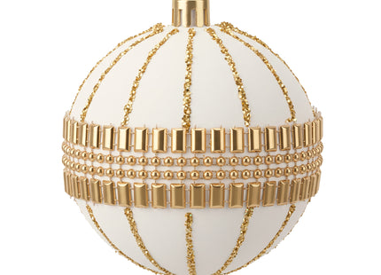 Kerstballen | 9 Stuks | 8 cm | Wit/Goud | Fluweel