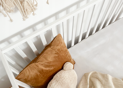 Baby Bed - Beukenhout - Verstelbaar - Inclusief Matras - Wit- 120 x 60 CM
