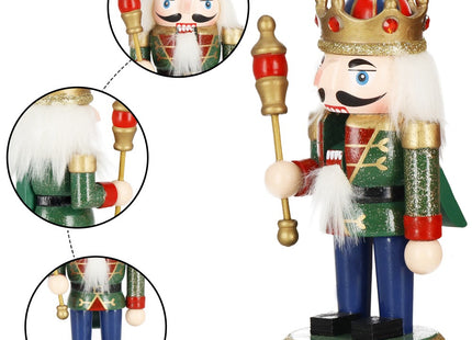Notenkraker Kerst | Houten Soldaat | Kerstversiering | Multicolor | 15,5 cm