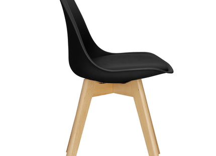 Eetkamerstoel - Gestoffeerd - Zwart - 82 x 44,5 x 41 CM