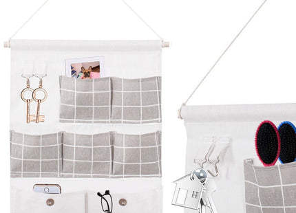 Hangende Organizer | 7 Zakken | Wit/Grijs