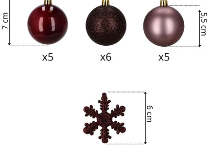 Kerstballen | 40 Stuks | 5/6/7 cm | Violet
