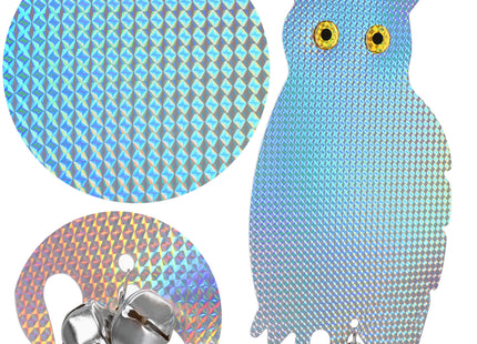 Vogelverjager - Hologram - Uil - Met - Bel - 41 x 20 CM
