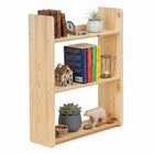 Wandplank - Boekenplank - Ophangbaar - Kruidenplank - Naturel - Grenenhout - 10 Kg - 74x60x20 cm - 2 Stuks - 3 Niveaus