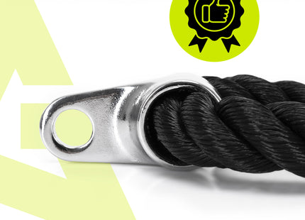 Triceps Touw | Triceps Rope | Roeigreep | Fitness Accessoires | Zwart
