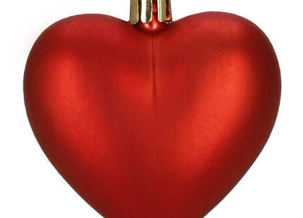 Kerstballen | 16 Stuks | 5/6/7 cm | Rood | Hartjes