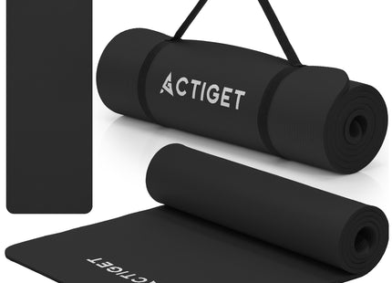 Actiget® Yogamat - Extra Dik - Inclusief Draagriem - 183 x 61x 1 CM - Zwart - TPE