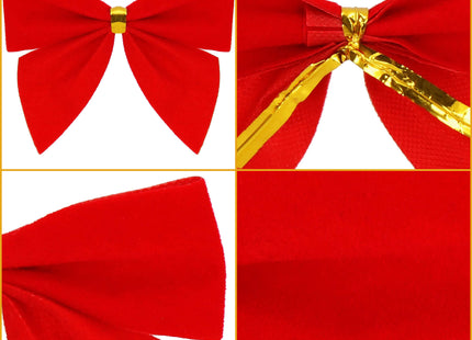Kersthanger | Kerstversiering | Kerstdecoratie Voor Binnen | Kerststrik | Rood | 8 cm | 6 Stuks