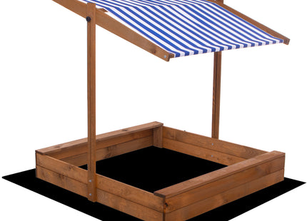 Zandbak  - Inclusief Gronddoek - Met Dak - Geïmpregneerd - Blauw/Wit -120 x 120 CM